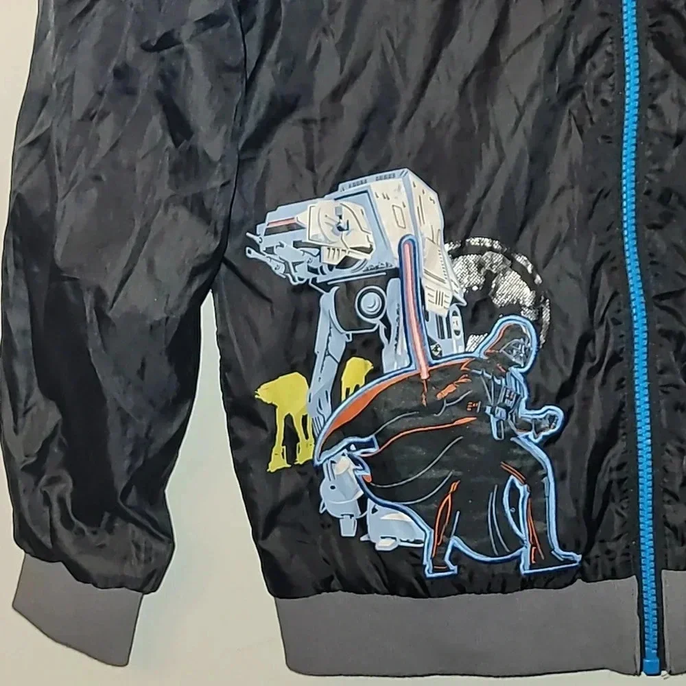 Disney Store Star Wars boys zip-up raincoat Darth Vader embroidery black LOT G